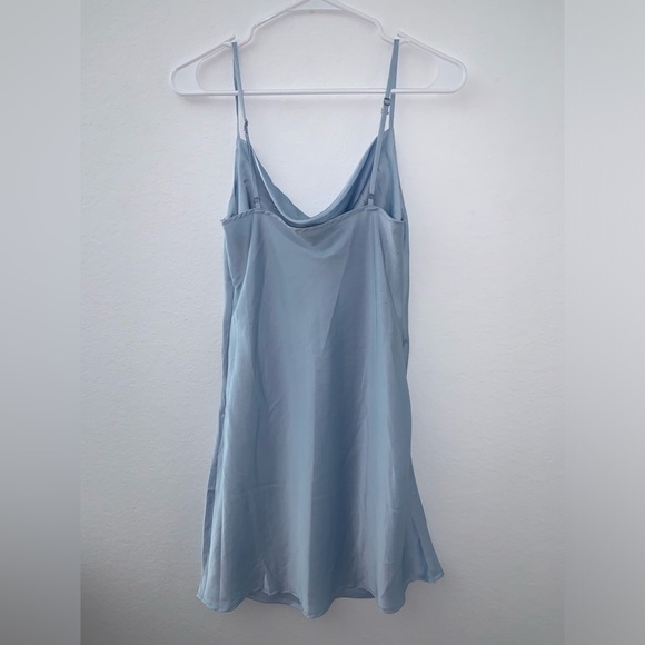 Slip Dress Women’s Mini silky sky blue size sim - Picture 4 of 11